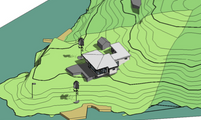 3D tegninger med situasjonskart for byggesøknad hytte